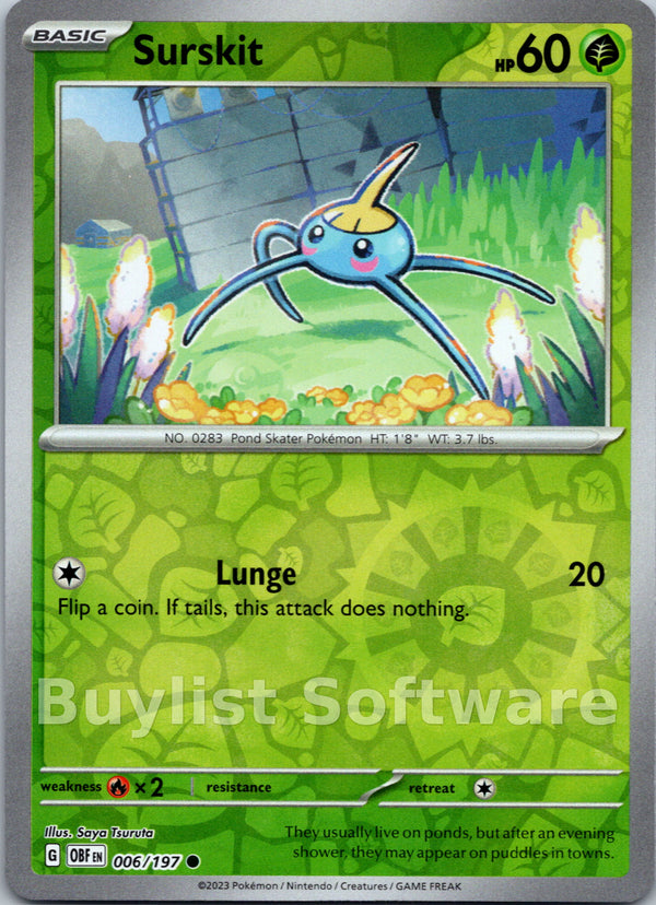 Surskit [006/197] [Obsidian Flames] Reverse Holofoil