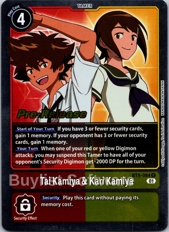 Tai Kamiya & Kari Kamiya [BT9-084 R] [X Record Pre-Release Cards] Foil