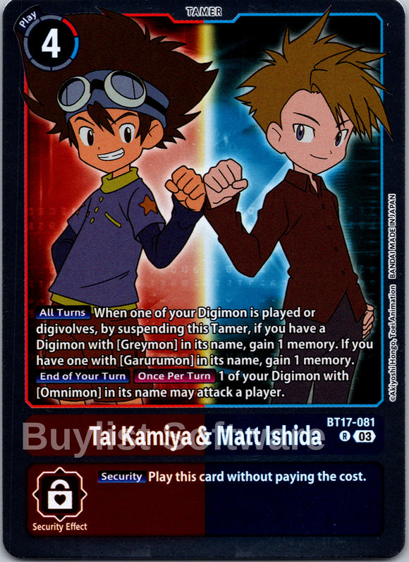 Tai Kamiya & Matt Ishida [BT17-081] [Secret Crisis] Foil