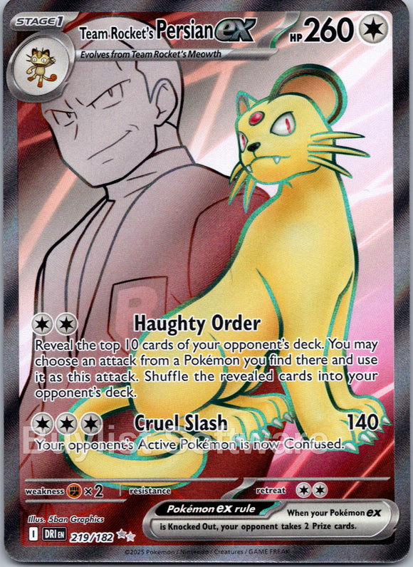 Team Rocket's Persian ex [219/182] [Destined Rivals] Holofoil