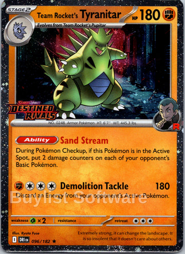 Team Rocket's Tyranitar (Destined Rivals Stamp) [096/182] [Destined Rivals] Holofoil