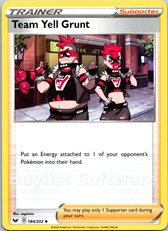 Team Yell Grunt [184/202] [Sword & Shield Base Set]