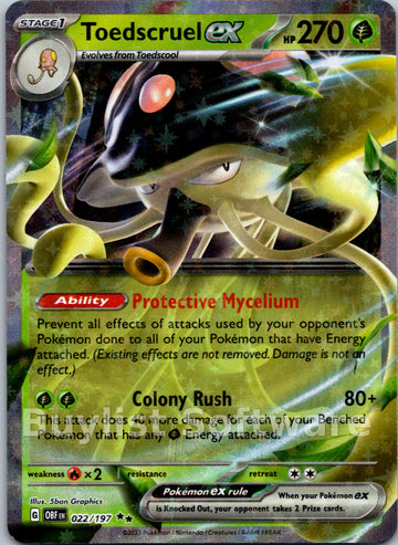 Toedscruel ex [022/197] [Obsidian Flames] Holofoil