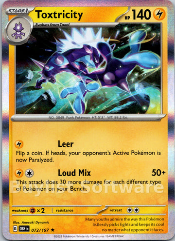 Toxtricity [072/197] [Obsidian Flames] Holofoil