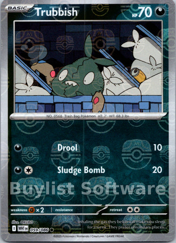 Trubbish (Master Ball Pattern) [059/086] [White Flare] Holofoil