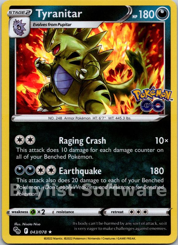 Tyranitar [043/078] [Pokemon GO] Holofoil