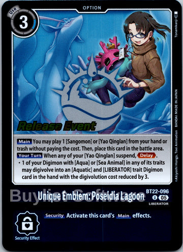 Unique Emblem: Poseidia Lagoon [BT22-096] [Cyber Eden Release Event Cards] Foil