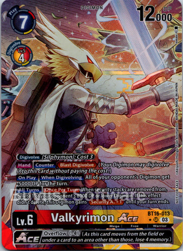 Valkyrimon ACE (Winner) [BT16-013] [Hackers' Slumber Release Event Cards] Foil
