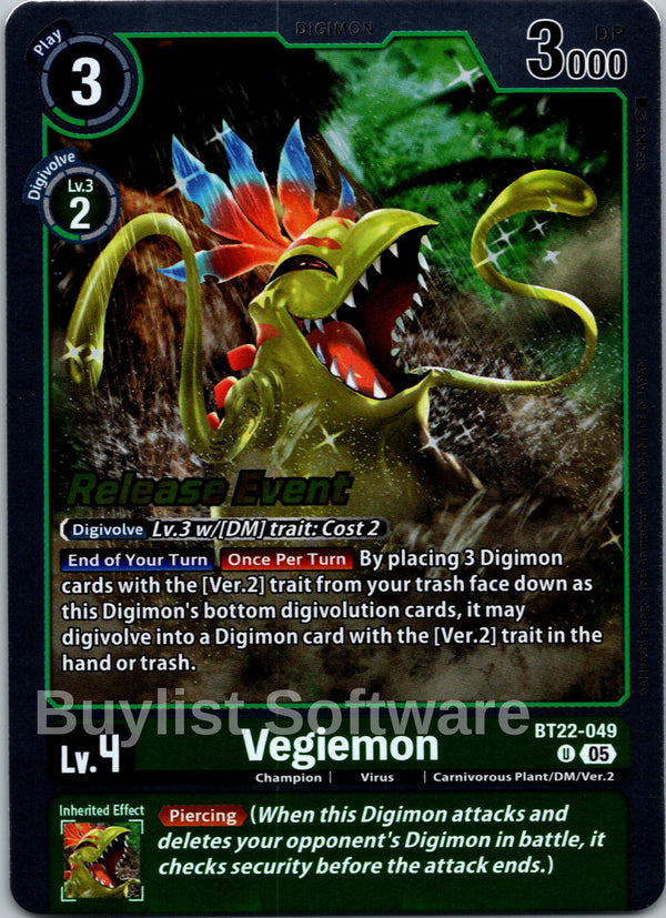 Vegiemon [BT22-049] [Cyber Eden Release Event Cards] Foil