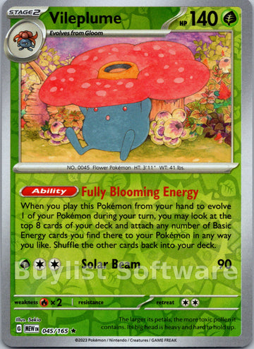 Vileplume [045/165] [Scarlet & Violet 151] Reverse Holofoil