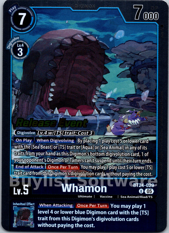 Whamon [BT24-029] [Time Stranger Release Events Cards] Foil