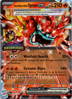 Hearthflame Mask Ogerpon ex (Twilight Masquerade Stamp)