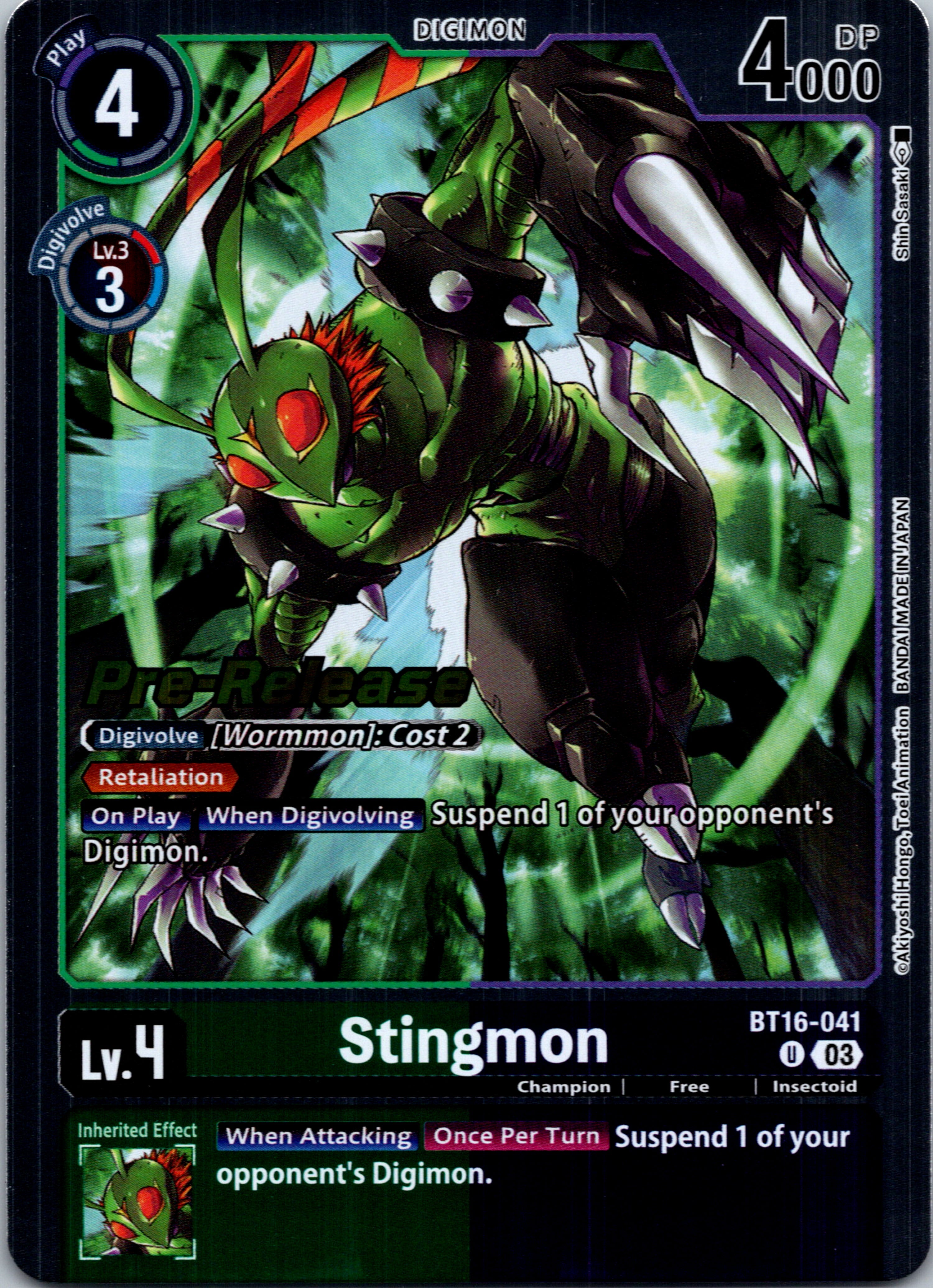 Stingmon [BT16-041-U] [Beginning Observer Pre-Release Cards] Foil