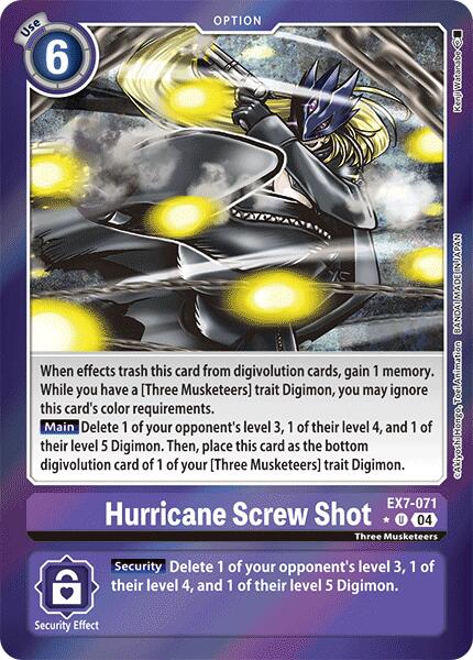 Hurricane Screw Shot (Foil) [EX7-071-U] [Digimon LIBERATOR] Foil