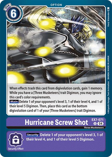 Hurricane Screw Shot [EX7-071-U] [Digimon LIBERATOR] Normal