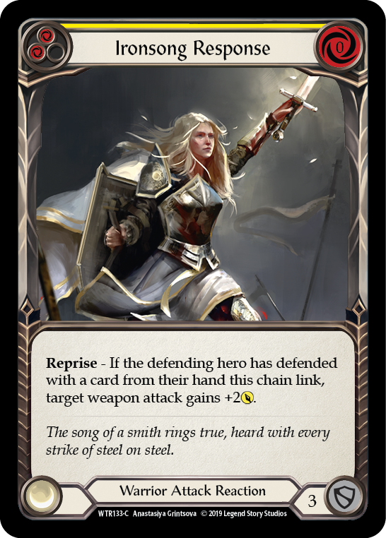 Ironsong Response (Yellow) [WTR133-C] Alpha Print Rainbow Foil - Duel Kingdom