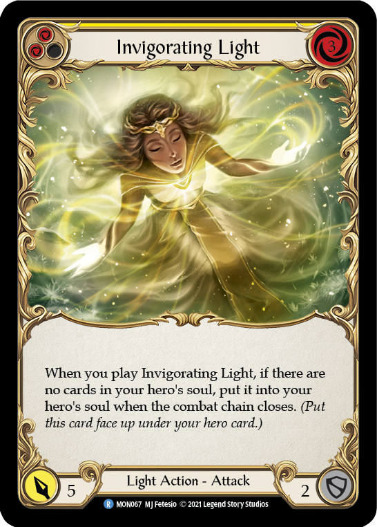 Invigorating Light (Yellow) (Rainbow Foil) [MON067-RF] 1st Edition Rainbow Foil - Duel Kingdom