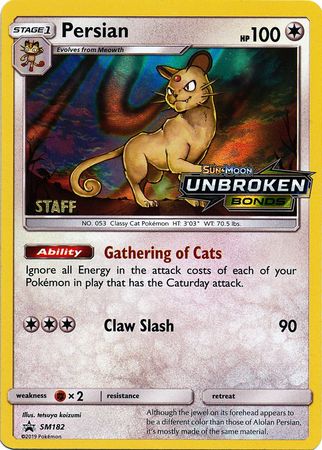 Persian (Staff Prerelease Promo) (SM182) [Sun & Moon: Black Star Promos] - Duel Kingdom