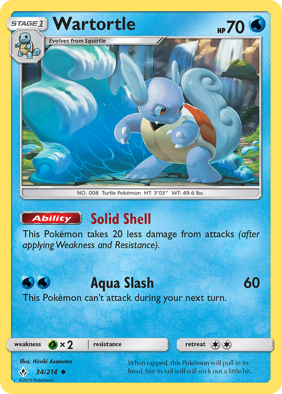 Wartortle (34/214) [Sun & Moon: Unbroken Bonds] - Duel Kingdom