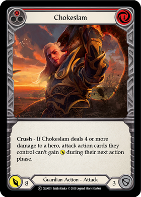 Chokeslam (Red) (Rainbow Foil) [CRU035-RF] Unlimited Rainbow Foil - Duel Kingdom
