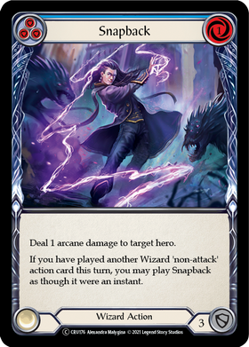 Snapback (Blue) (Rainbow Foil) [CRU176-RF] Unlimited Rainbow Foil - Duel Kingdom