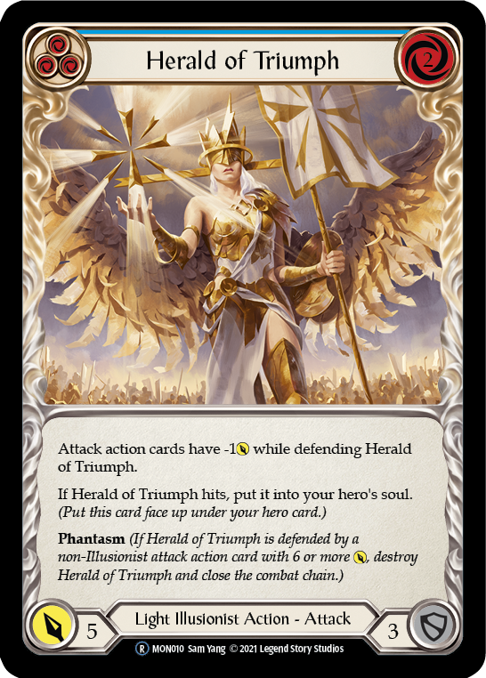 Herald of Triumph (Blue) (Rainbow Foil) [U-MON010-RF] Unlimited Rainbow Foil - Duel Kingdom