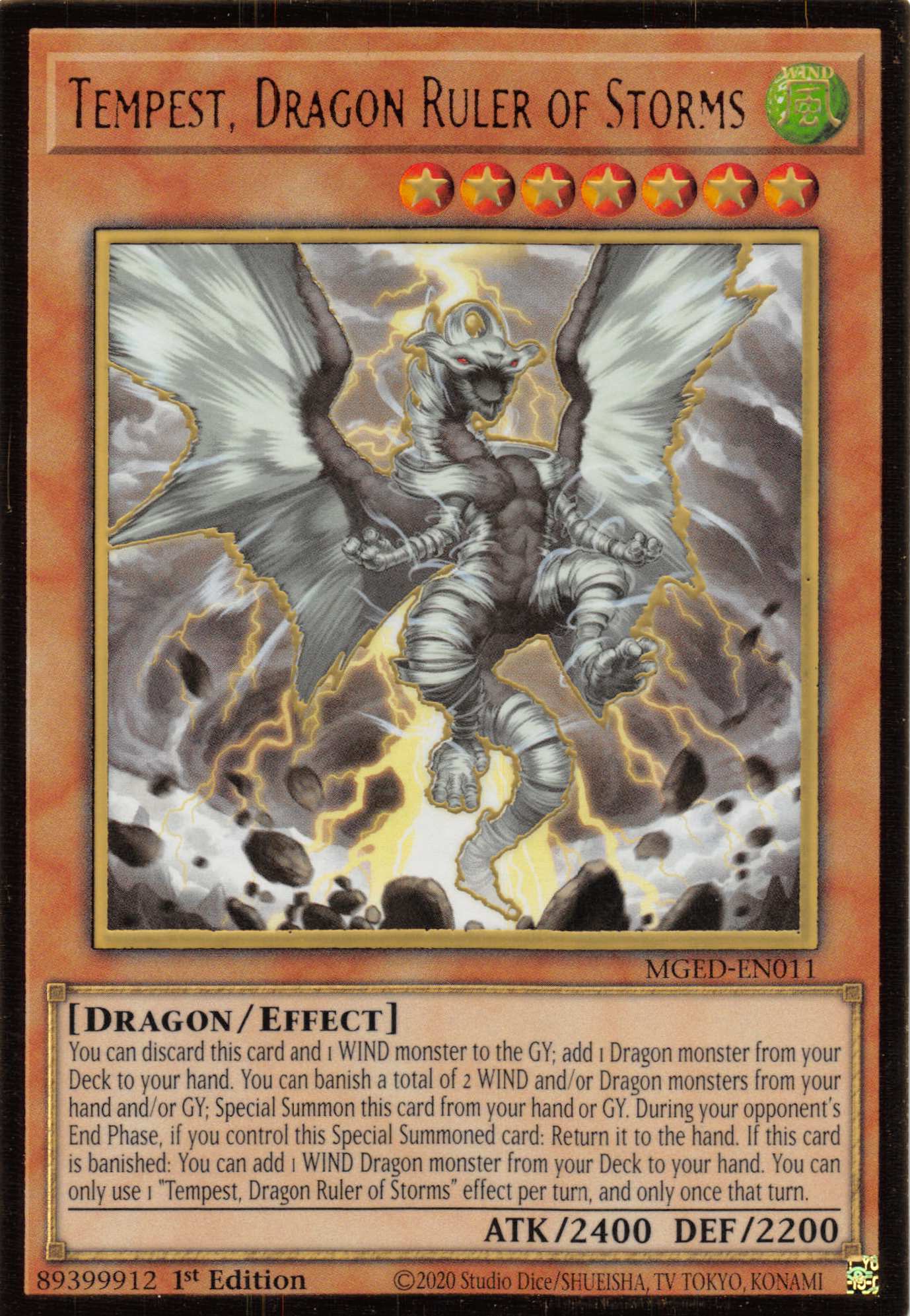 Tempest, Dragon Ruler of Storms [MGED-EN011] Gold Rare - Duel Kingdom