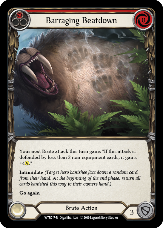 Barraging Beatdown (Red) [WTR017-R] Alpha Print Rainbow Foil - Duel Kingdom