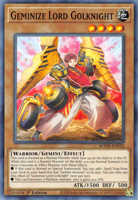 Geminize Lord Golknight [BODE-EN032] Common - Duel Kingdom