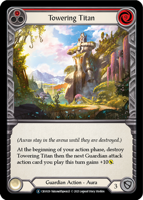 Towering Titan (Red) (Rainbow Foil) [CRU029-RF] Unlimited Rainbow Foil - Duel Kingdom