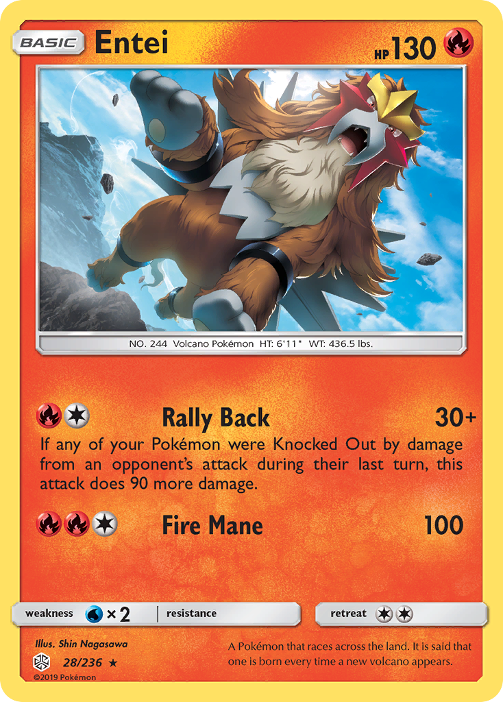 Entei (28/236) [Sun & Moon: Cosmic Eclipse] - Duel Kingdom