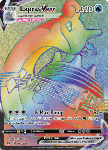 Lapras VMAX (Secret) (203/202) [SWSH01: Sword & Shield Base Set] - Duel Kingdom