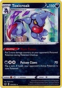Toxicroak (124/202) [SWSH01: Sword & Shield Base Set] - Duel Kingdom