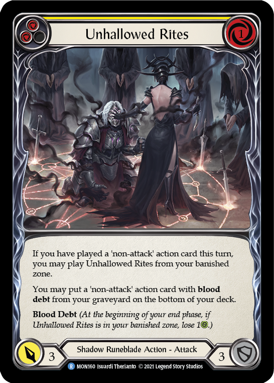 Unhallowed Rites (Yellow) (Rainbow Foil) [MON160-RF] 1st Edition Rainbow Foil - Duel Kingdom