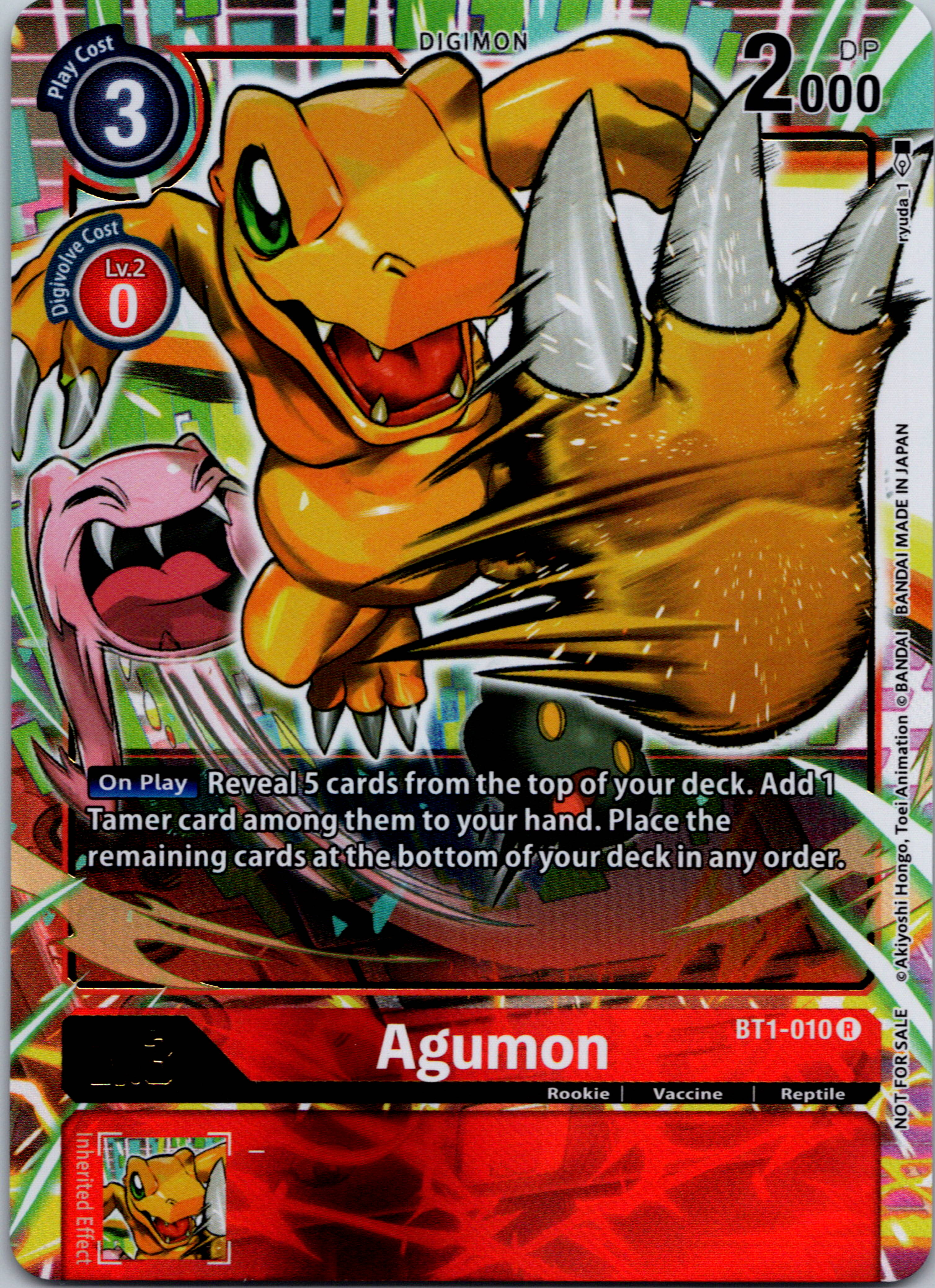 Agumon - BT1-010 (Dash Pack Ver. 1.0) [BT1-010] [Release Special Booster] Foil