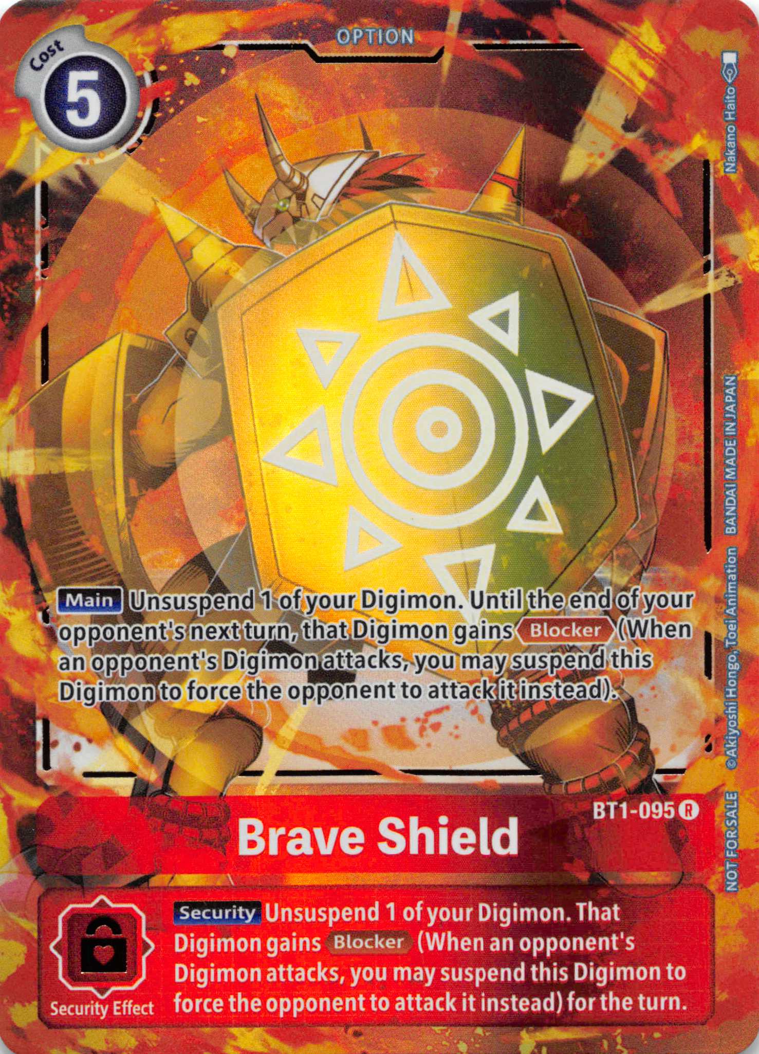Brave Shield - BT1-095 (Dash Pack Ver. 1.5) [BT1-095] [Release Special Booster] Foil