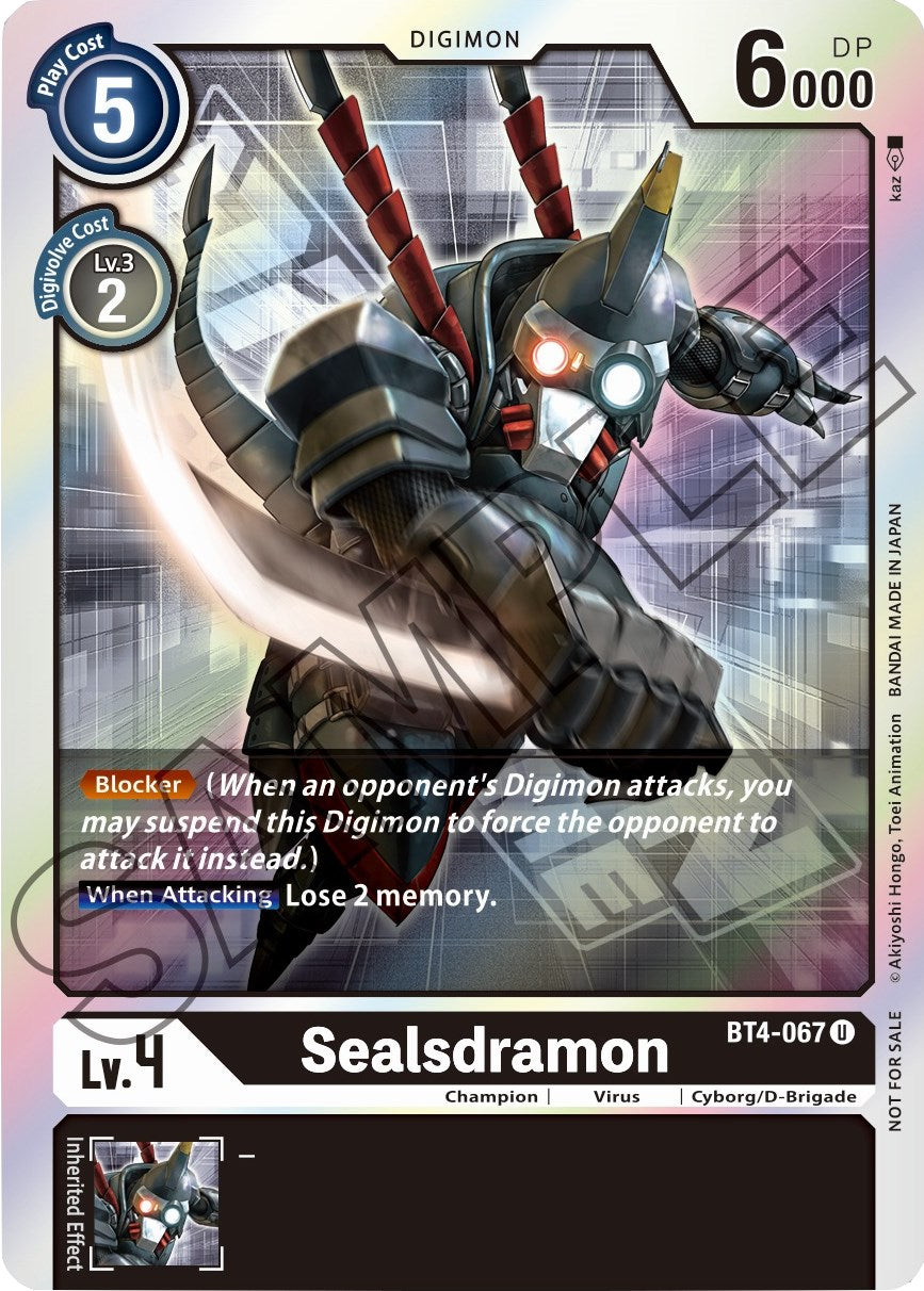 Sealsdramon - BT4-067 (Event Pack 1) [BT4-067] [Great Legend] Foil