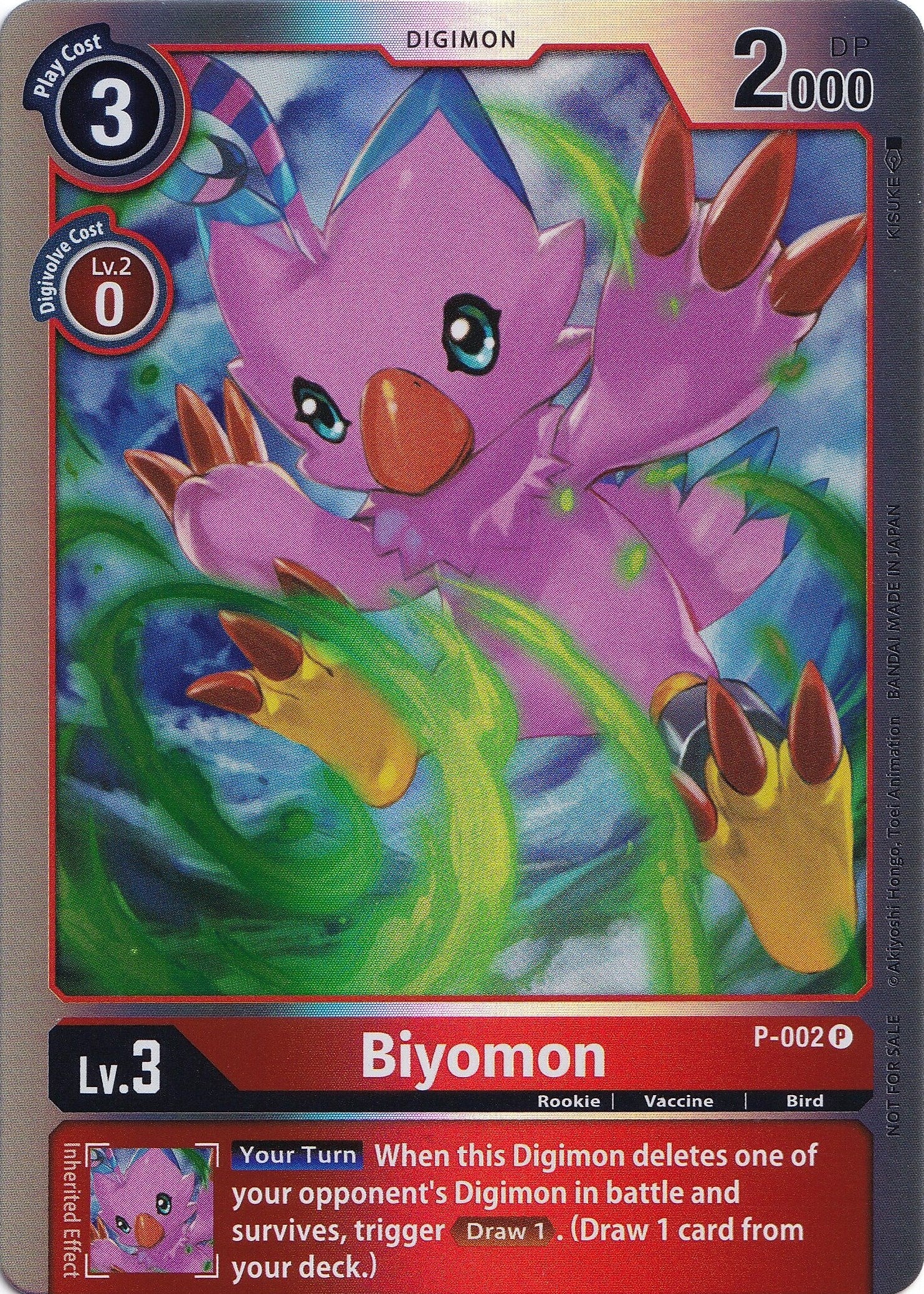Biyomon - P-002 (Rainbow Foil) [P-002] [Digimon Promotion Cards] Foil