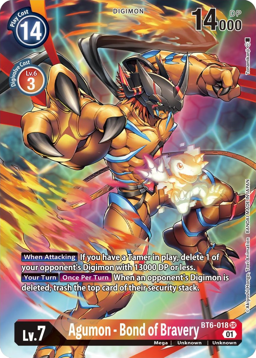 Agumon - Bond of Bravery (Alternate Art) [BT6-018] [Double Diamond] Foil