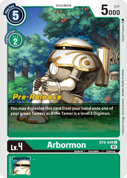 Arbormon [BT6-049] [Double Diamond Pre-Release Cards] Foil