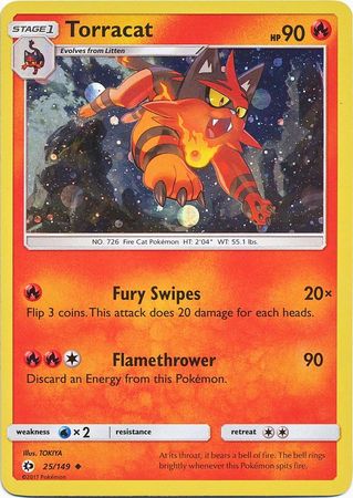 Torracat (25/149) (Cosmos Holo) [Sun & Moon: Base Set] - Duel Kingdom