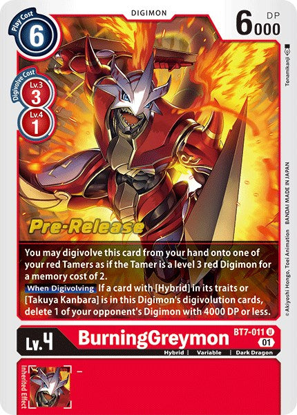 BurningGreymon [BT7-011] [Next Adventure Pre-Release Cards] Normal