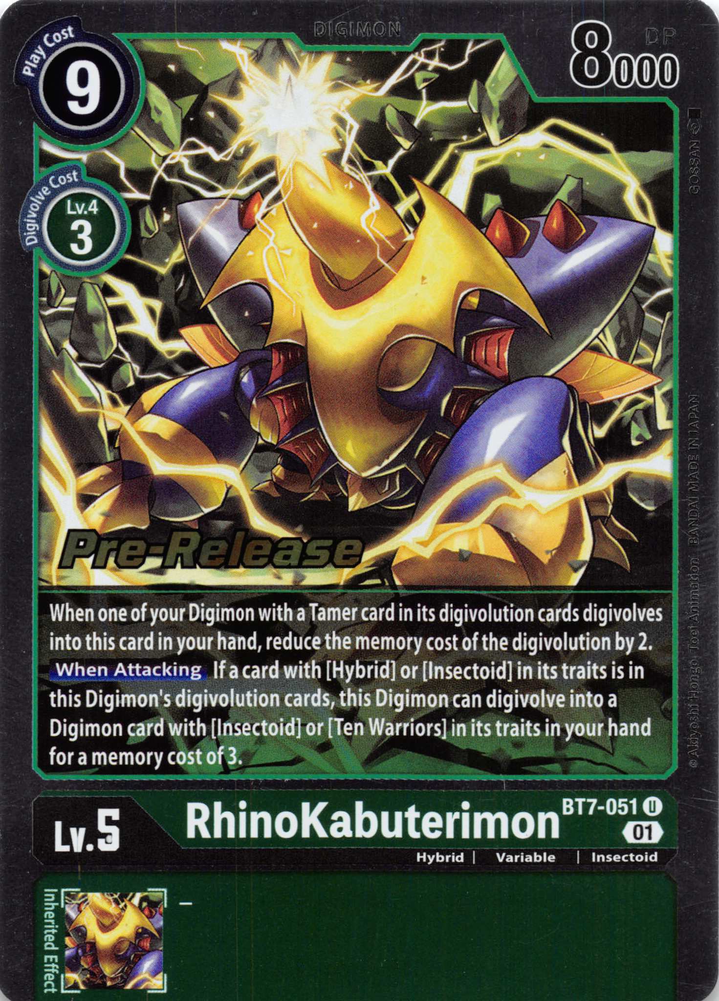 Rhinokabuterimon [BT7-051] [Next Adventure Pre-Release Cards] Foil