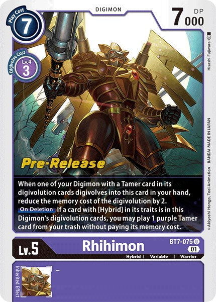 Rhihimon [BT7-075] [Next Adventure Pre-Release Cards] Normal