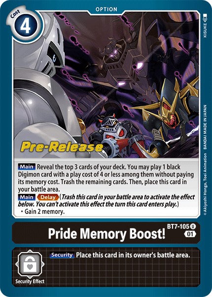 Pride Memory Boost! [BT7-105] [Next Adventure Pre-Release Cards] Foil