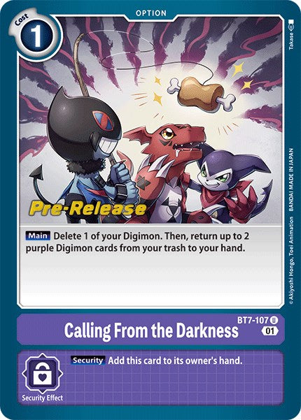 Calling From the Darkness [BT7-107] [Next Adventure Pre-Release Cards] Normal