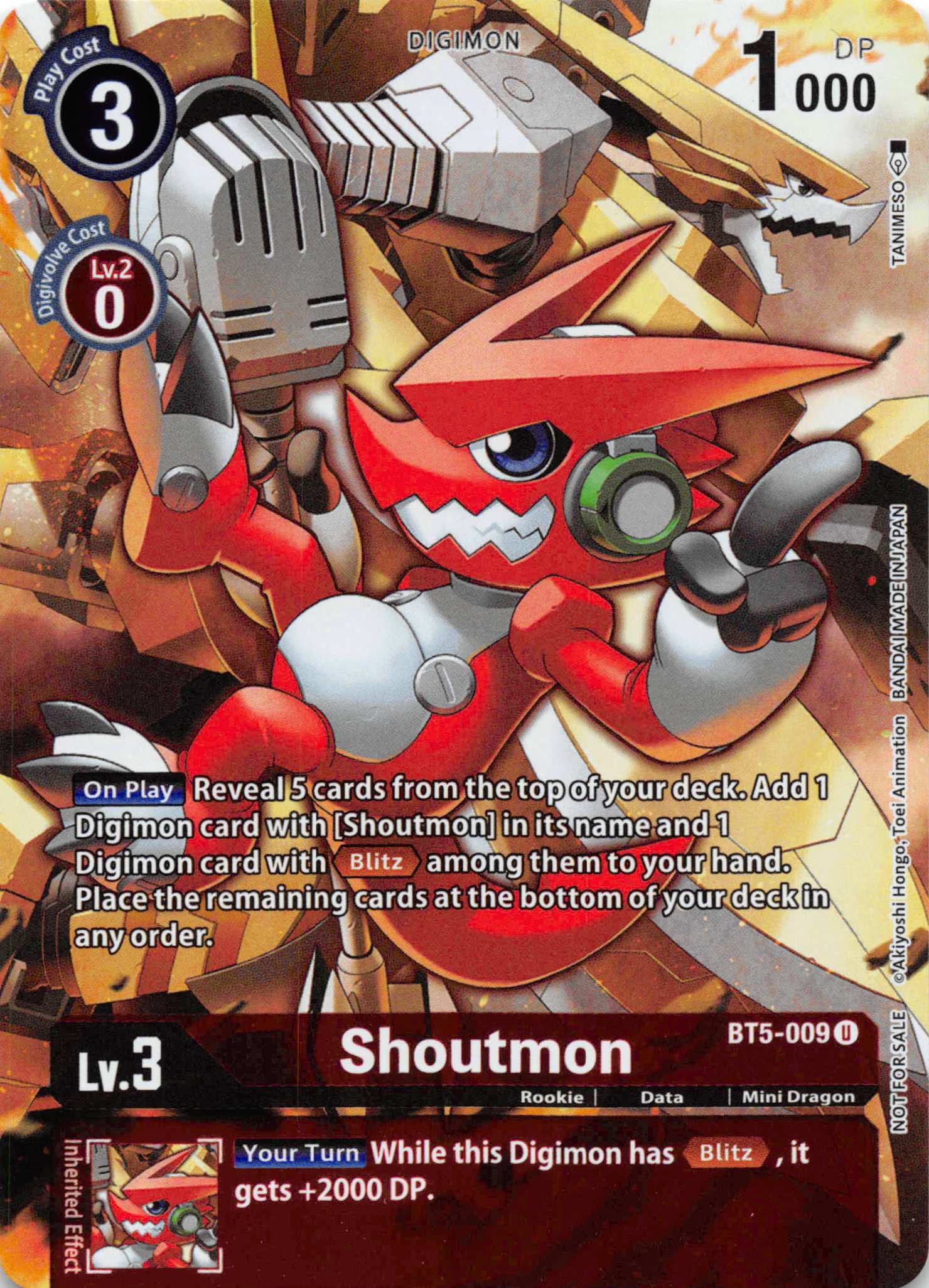 Shoutmon (Tamer's Evolution Box 2) [BT5-009-U] [Battle of Omni] Foil