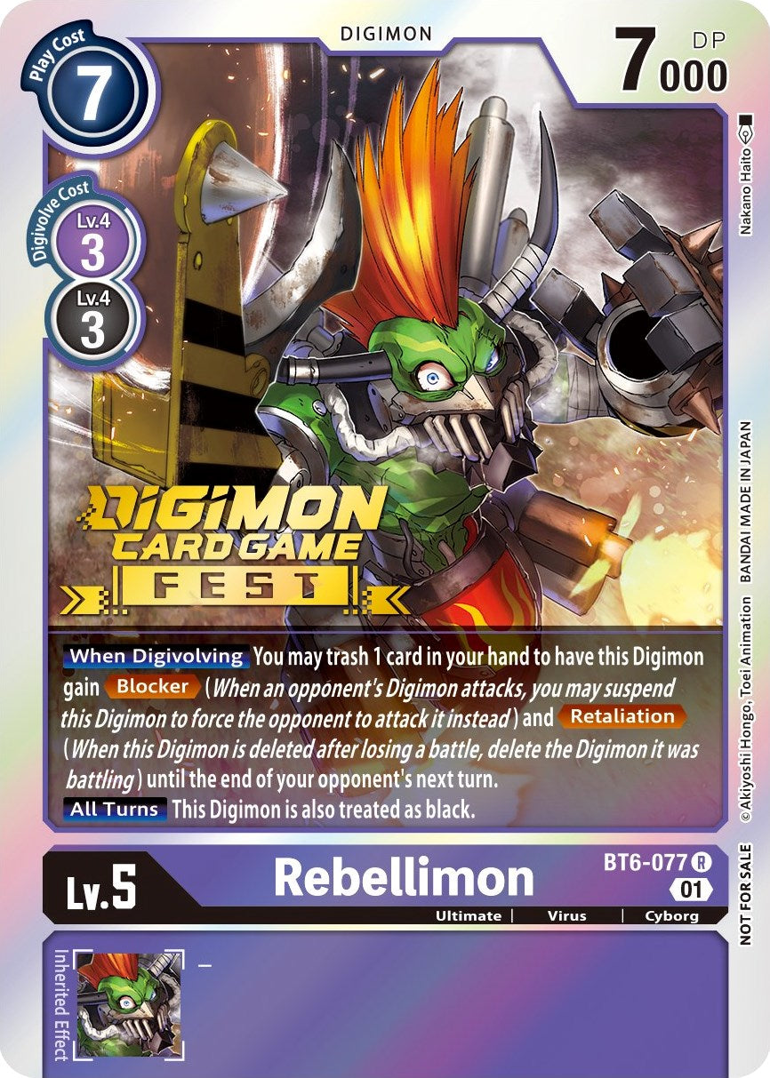 Rebellimon (Digimon Card Game Fest 2022) [BT6-077] [Double Diamond] Foil