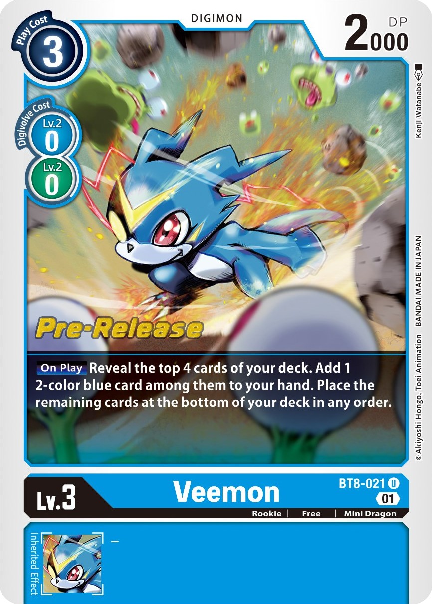 Veemon [BT8-021] [New Awakening Pre-Release Cards] Normal