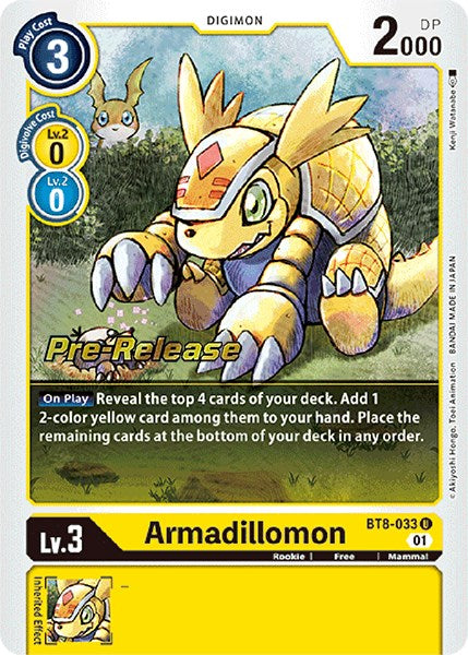 Armadillomon [BT8-033] [New Awakening Pre-Release Cards] Foil